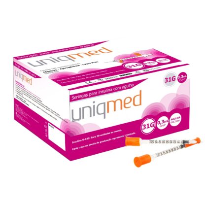 seringas para insulina com agulha 03ml 30g uniqmed